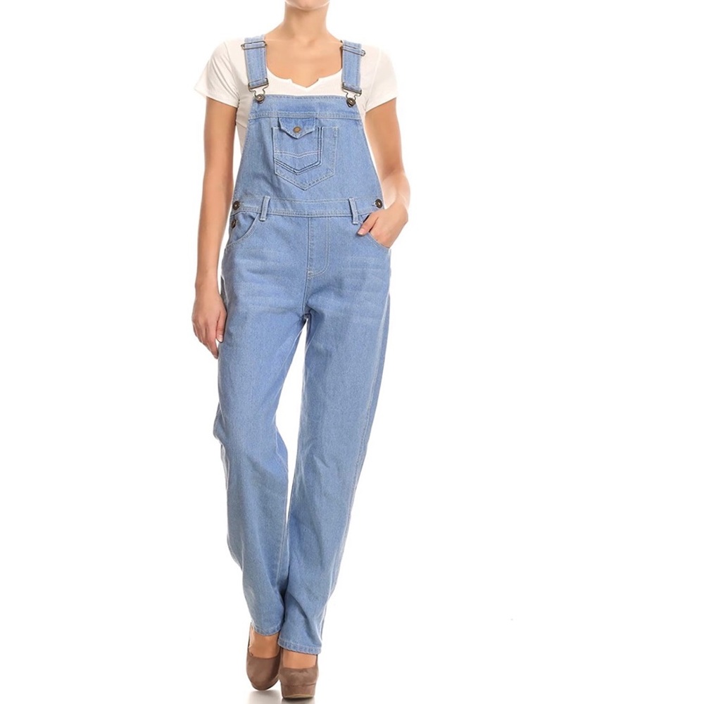 Light wash overalls